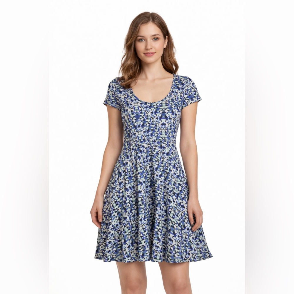 Aeropostale flare short sleeve dress Sz M women’s geometric print